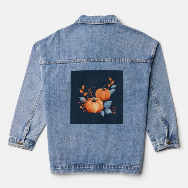Die Kürbisfashion der Frauen Denim Jacket Jeansjacke (Rückseite)