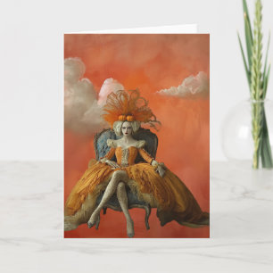 Die Kürbiskönigin   Surrealistische Grußkarte Karte