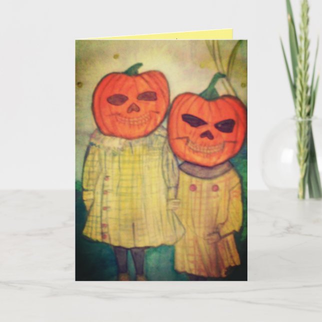 Die Kürbisparade Feiertagskarte (Vorderseite)