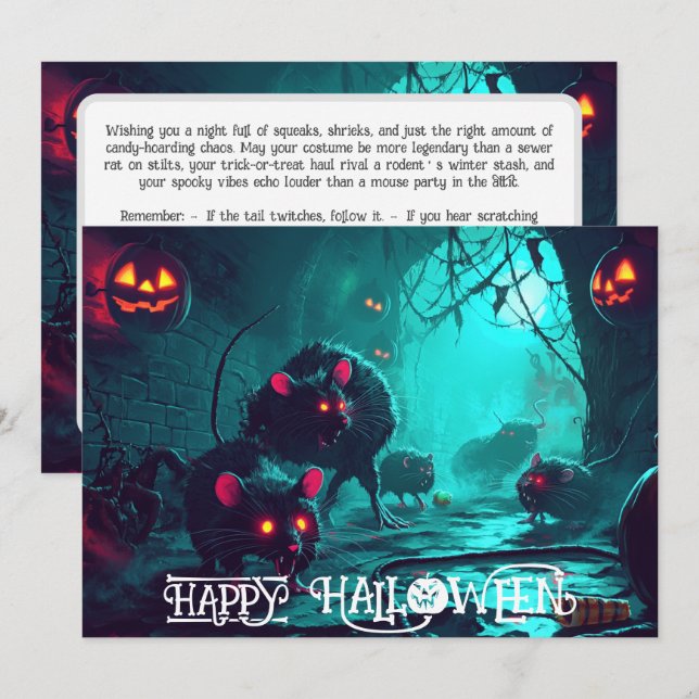 Die Kürbispest-Parade Halloween-Karte Einladung (Vorne/Hinten)