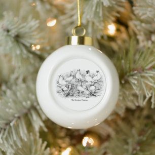 Die Kurzen Tumbler-Tauben Keramik Kugel-Ornament