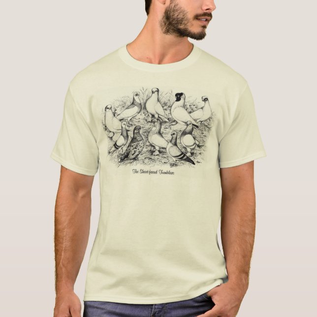 Die Kurzen Tumbler-Tauben T-Shirt (Vorderseite)