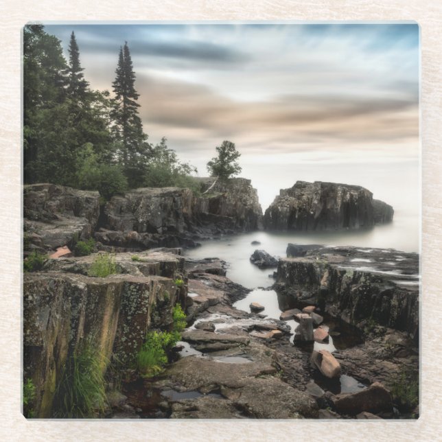 Die Küste des Oberen Sees | Minnesota Glasuntersetzer (Vorderseite)