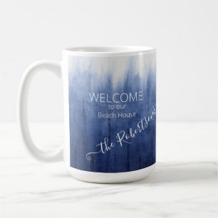 Die Küste ist einfach, modern blau und weiß Gef Kaffeetasse