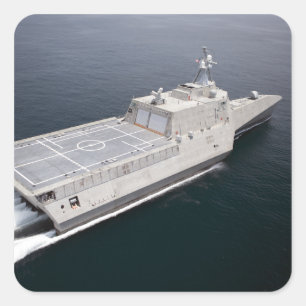 Die Küstenkampfschiff Unabhängigkeit 3 Quadratischer Aufkleber