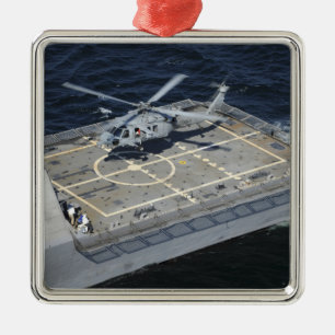 Die Küstenkampfschiff USS-Freiheit Silbernes Ornament