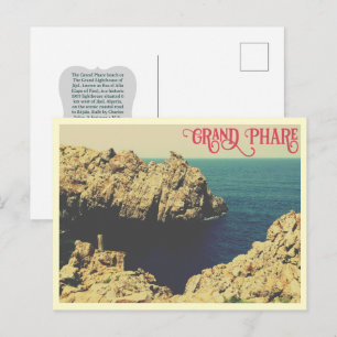 Die Küstenlinie des Grand Phare Strandes in Jijel, Postkarte