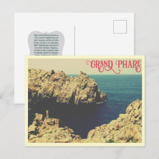 Die Küstenlinie des Grand Phare Strandes in Jijel, Postkarte
