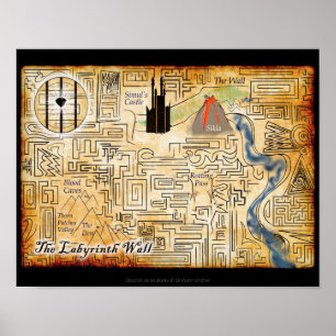 Die Labyrinthmauer 14x11 Karte drucken Poster