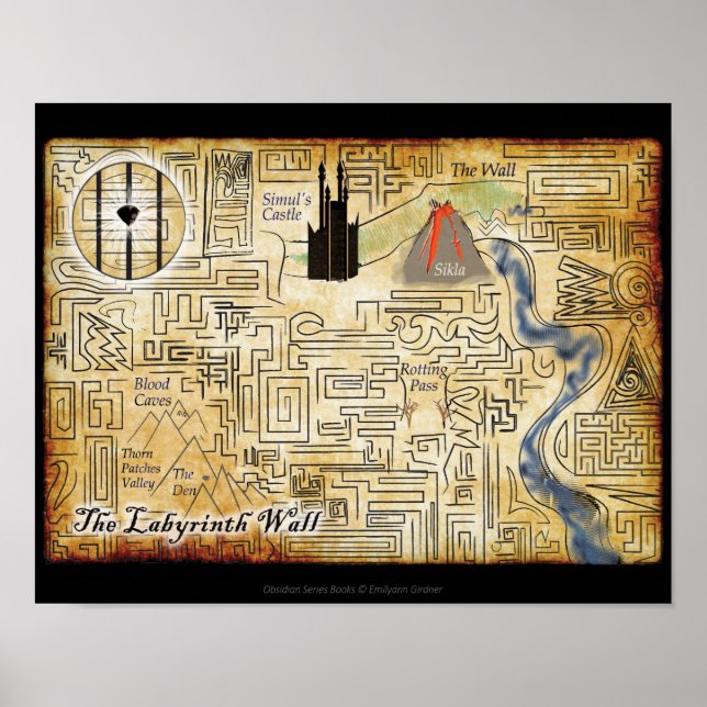 Die Labyrinthmauer 14x11 Karte drucken Poster (Vorne)