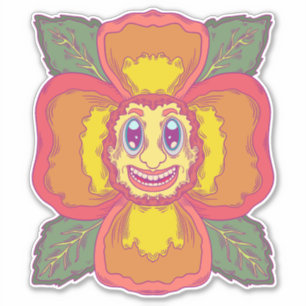 Die lächelnde Blume Aufkleber