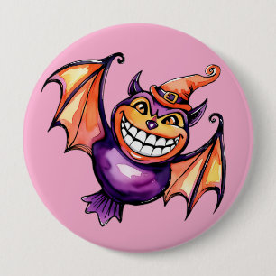 Die lächelnde Fledermaus Button