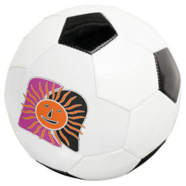 Die lächelnde Sonne Gesicht Fußball