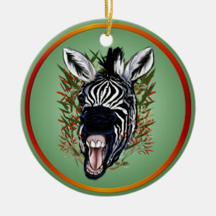 Die lachenden Zebra-Verzierungen Keramikornament