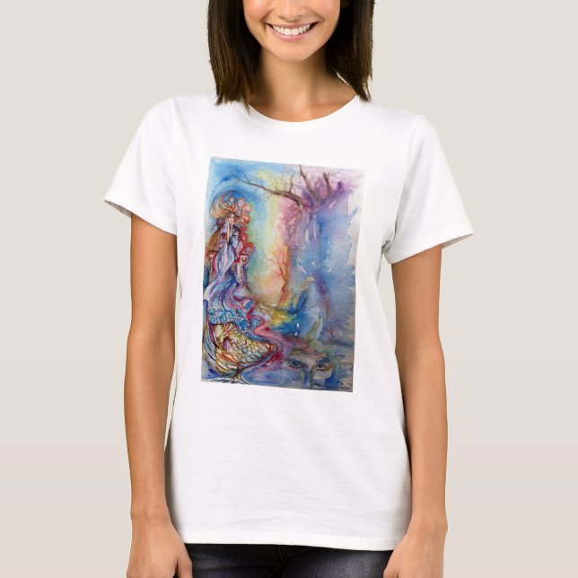 DIE LADY DES SEES Arthurian Legend Wasserfarbe T-Shirt (Vorderseite)