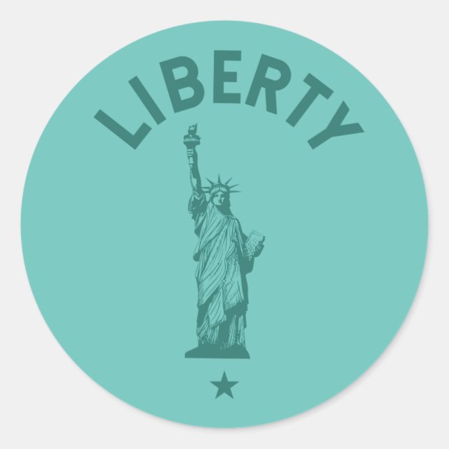 Die Lady Liberty Runder Aufkleber (Vorderseite)