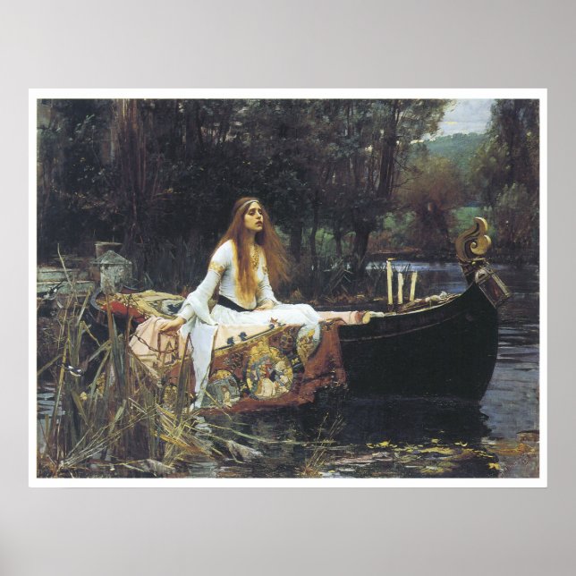 Die Lady of Shallot, 1888 John William Waterhouse Poster (Vorne)