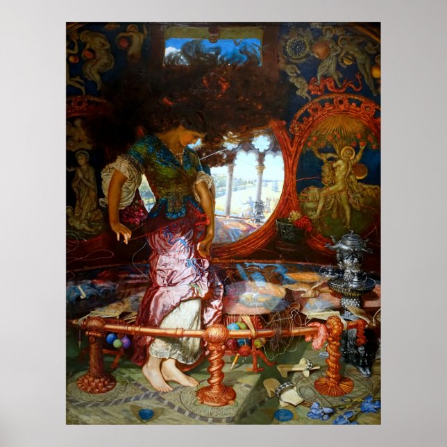 Die Lady of Shalott von William Hunt aus der Zeit  Poster (Vorne)