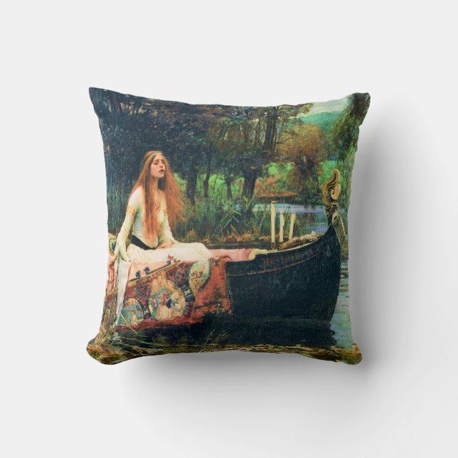 Die Lady von Shalott von John William Waterhouse Kissen (Vorderseite)