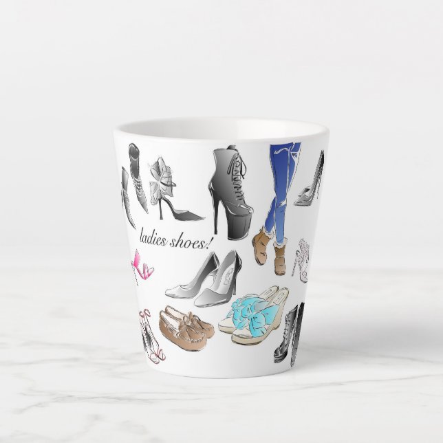 Die Ladys Shoes Design Latte Tasse (Vorderseite)