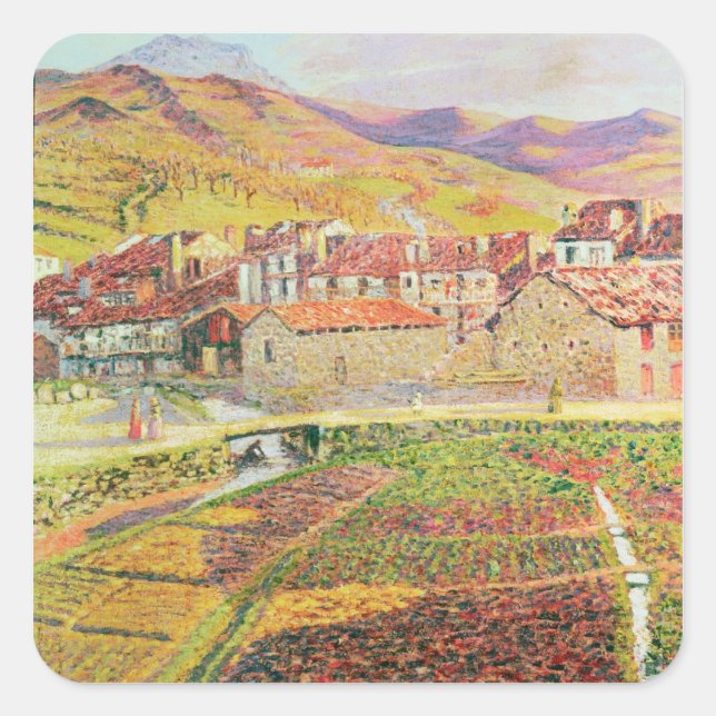 Die Landschaft Quadratischer Aufkleber (Vorderseite)