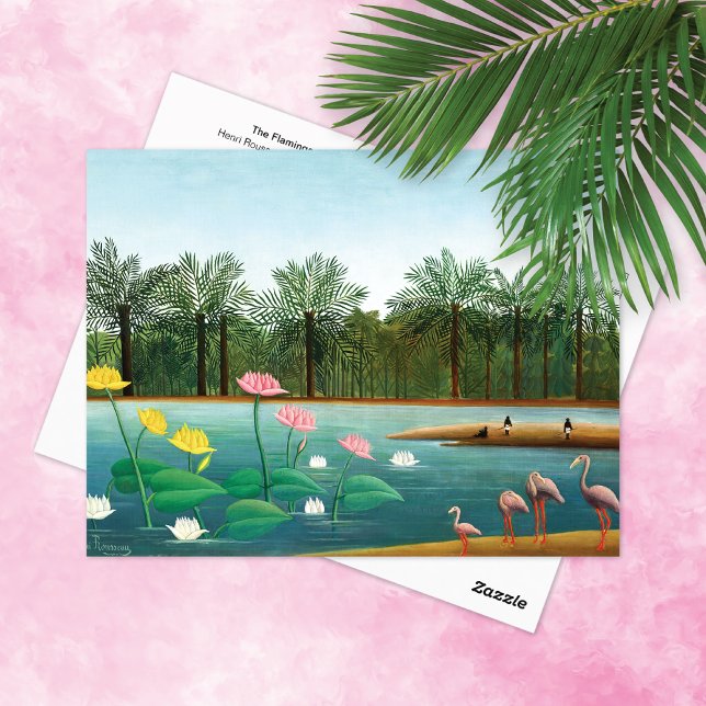 Die Landschaft von Flamingos Henri Rousseau Postkarte (Von Creator hochgeladen)