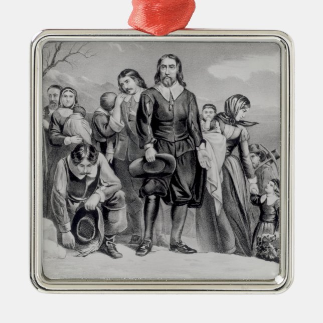 Die Landung der Pilger Ornament Aus Metall (Vorne)