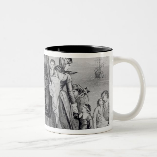 Die Landung der Pilger Zweifarbige Tasse (Rechts)