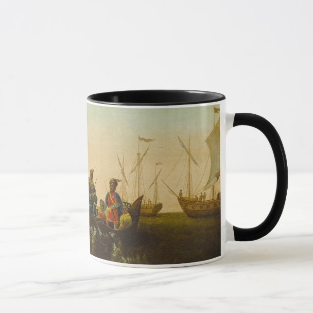 Die Landung von Columbus, c.1837 (Öl auf Leinwand) Tasse (Rechts)