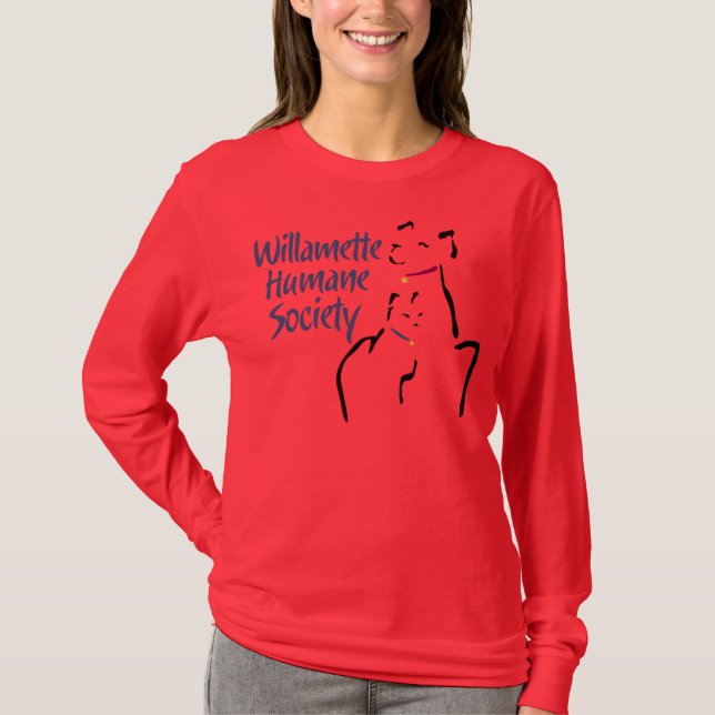 Die lange Hülse der Frauen (kein hinteres T-Shirt (Vorderseite)