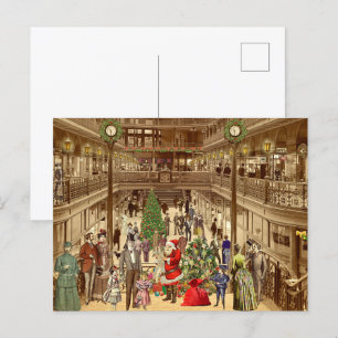 Die lange Liste des Weihnachtsmannes Feiertagspostkarte