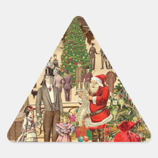 Die lange Liste des Weihnachtsmanns Dreieckiger Aufkleber
