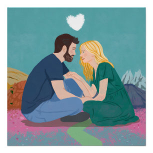 Die lange Reise des Respekts Romantic Digital Pos Poster