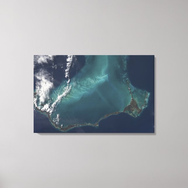Die lange schmale Eleuthra-Insel der Bahamas Leinwanddruck (Vorderseite)