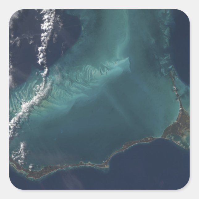 Die lange schmale Eleuthra-Insel der Bahamas Quadratischer Aufkleber (Vorderseite)