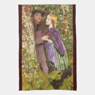 Die lange Verlobung von Arthur Hughes, Vintage Art Geschirrtuch