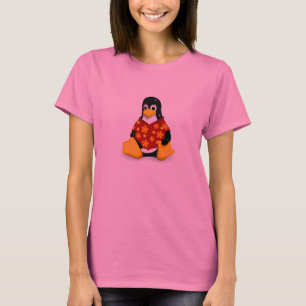 Die lässige gefärbte Krawatte der Tux-Frauen T-Shirt