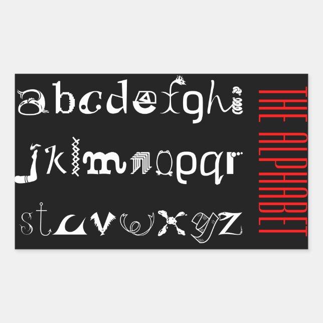 Die lateinischen Alphabet-Sticker Rechteckiger Aufkleber (Vorderseite)