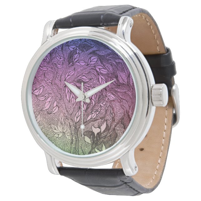Die lebende Baumnacht Armbanduhr (Schrägansicht)