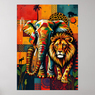 Die lebendige afrikanische Naturkunde Poster