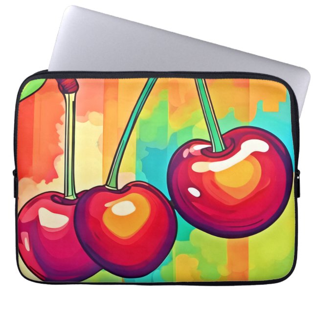 Die lebendige Cherry Art Laptopschutzhülle (Vorderseite)