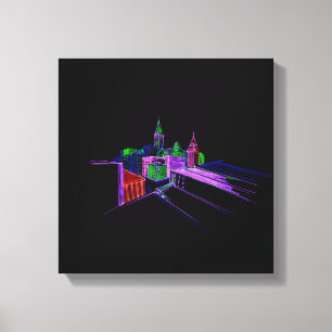 Die lebendige City Bridge ist einzigartig modern Leinwanddruck