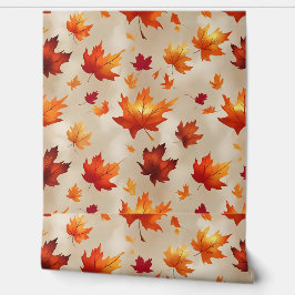 Die lebendige Fall Maple Blätter schälen und an de Tapete