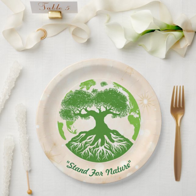 "Die lebendige Globe der Natur" Pappteller (Hochzeit)