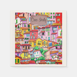 Die lebendige italienische Fassade Serviette