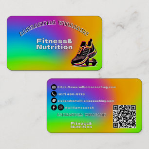 Die lebendige Neon Fitness Nutrition Business Card Visitenkarte