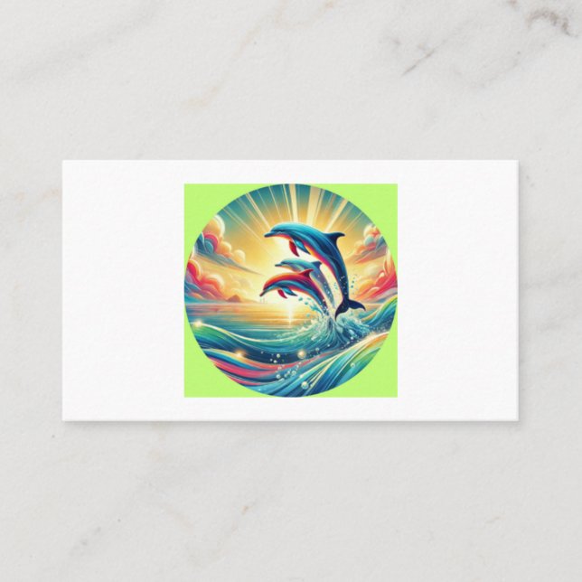 Die lebendige Ocean Delphins Business Card Visitenkarte (Vorderseite)