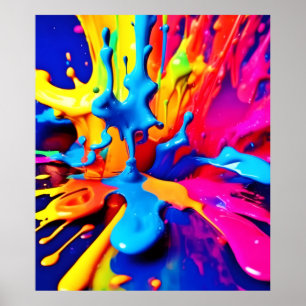 Die lebendige Paint Splash Kunst in feinen Farben Poster