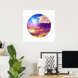 Die lebendige Sunset Art Print Poster