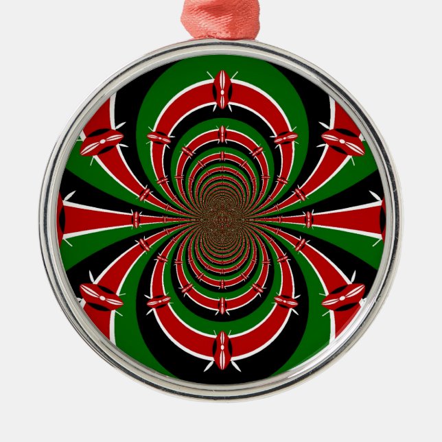 Die lebendige Vision Kenias spiegelt die kenianisc Silbernes Ornament (Vorne)